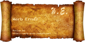 Werb Ernő névjegykártya