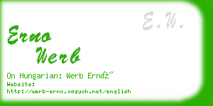 erno werb business card